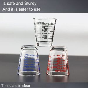 Shot Glasses Measuring cup Espresso Shot Glass Liquid Heavy Glass Wine Glass 2 Pack 26-Incremental Measurement 1oz, 6 Tsp, 2 Tbs, 30ml by TIYOORTA (2 pack red)