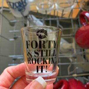 GO FROZEN 40th Shot Glass-Born 1984-40 Year Old Girl Gifts-Fun 40th Birthday Gifts for Women-1.75oz