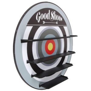 Lily’s Home Bullseye Archery Sports Inspired Shot Glass Wall Display Shelf | Shot Glasses Not Included | 17.5 Inch