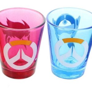 Overwatch Character Shot Glass 4-Pack, Color: Tracer, D.Va, Mercy, and Symmetra
