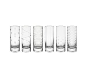 mikasa cheers set of 6 shot glasses, 3.5 ounce