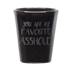 you are my favorite asshole shot glass (black)