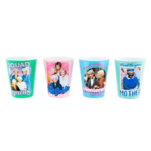 the golden girls 2-ounce plastic mini shot glass cups | set of 4