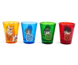 surreal entertainment avatar: the last airbender chibi characters 2-ounce shot glasses | set of 4