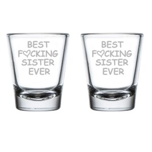 mip brand set of 2 shot glasses 1.75oz shot glass best fcking sister ever funny