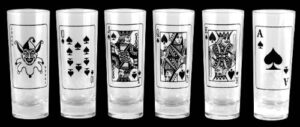 barconic poker 2oz shot glass set - 6 pack