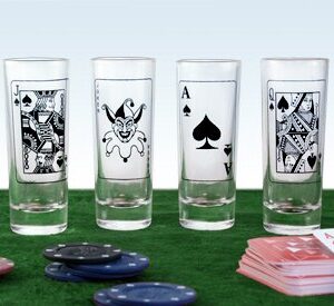 BARCONIC Poker 2oz Shot Glass Set - 6 Pack
