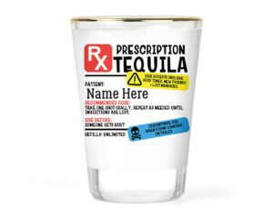 tequila shot glass - personalized shot glass - custom shot glass - funny shot glasses - tequila glass - tequila gift - rx label gift