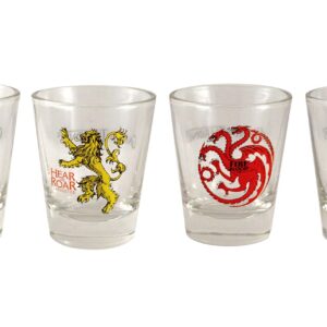 Game of Thrones Shot Glasses 4-Pack (Stark, Targaryen, Lannister, Greyjoy)