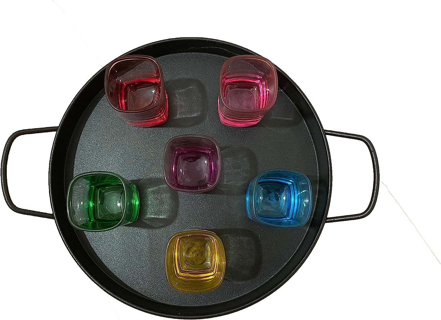 SWARLEY Shot Glasses Set - Cute Shot Glasses | Mini Shot - Tequila Glasses - Vasos de Chupito, Crystal Shot Glasses - Espresso Shot Glass - Colored Glass - Neon Shot (Multi Color) (6 pieces)