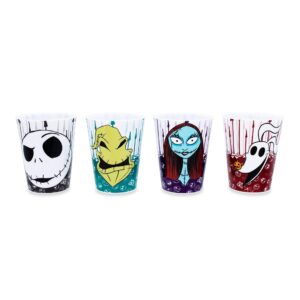 the nightmare before christmas disney faces 2-ounce plastic mini cups | set of 4