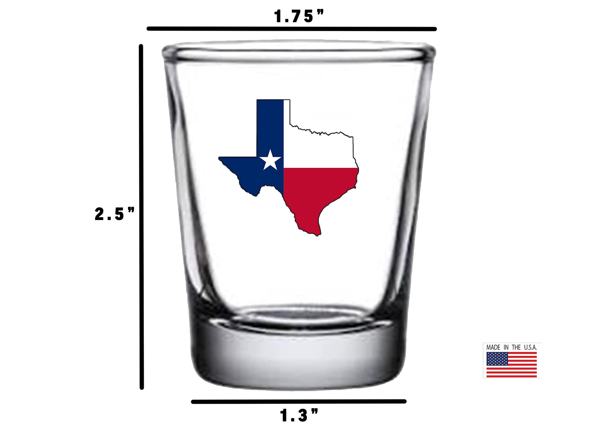 Rogue River Tactical Texas State Flag Outline Shot Glass Gift For Texan TX