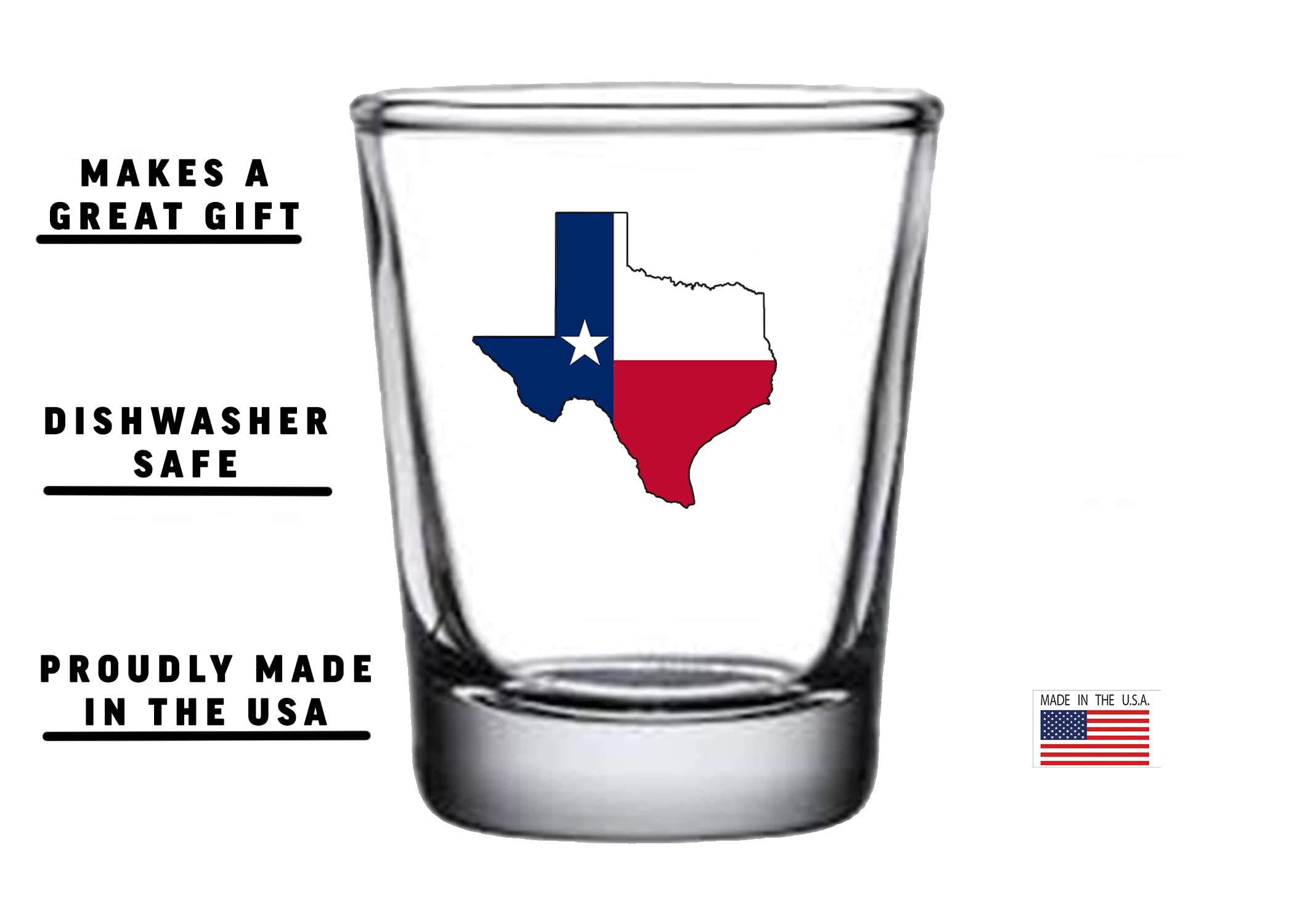 Rogue River Tactical Texas State Flag Outline Shot Glass Gift For Texan TX