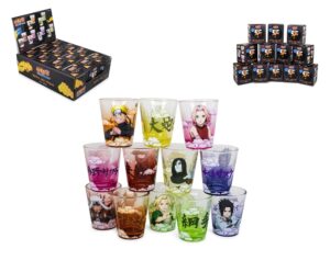 just funky naruto 2-ounce round shot glass blind pack | one random