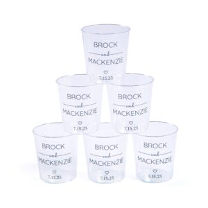 fun express personalized wedding plastic shot glasses 50 pieces