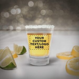 Custom Shot Glasses 2 oz. Set of 10, Personalized Bulk Pack - Great for Wedding, Party, Birthday, Gifts - Clear