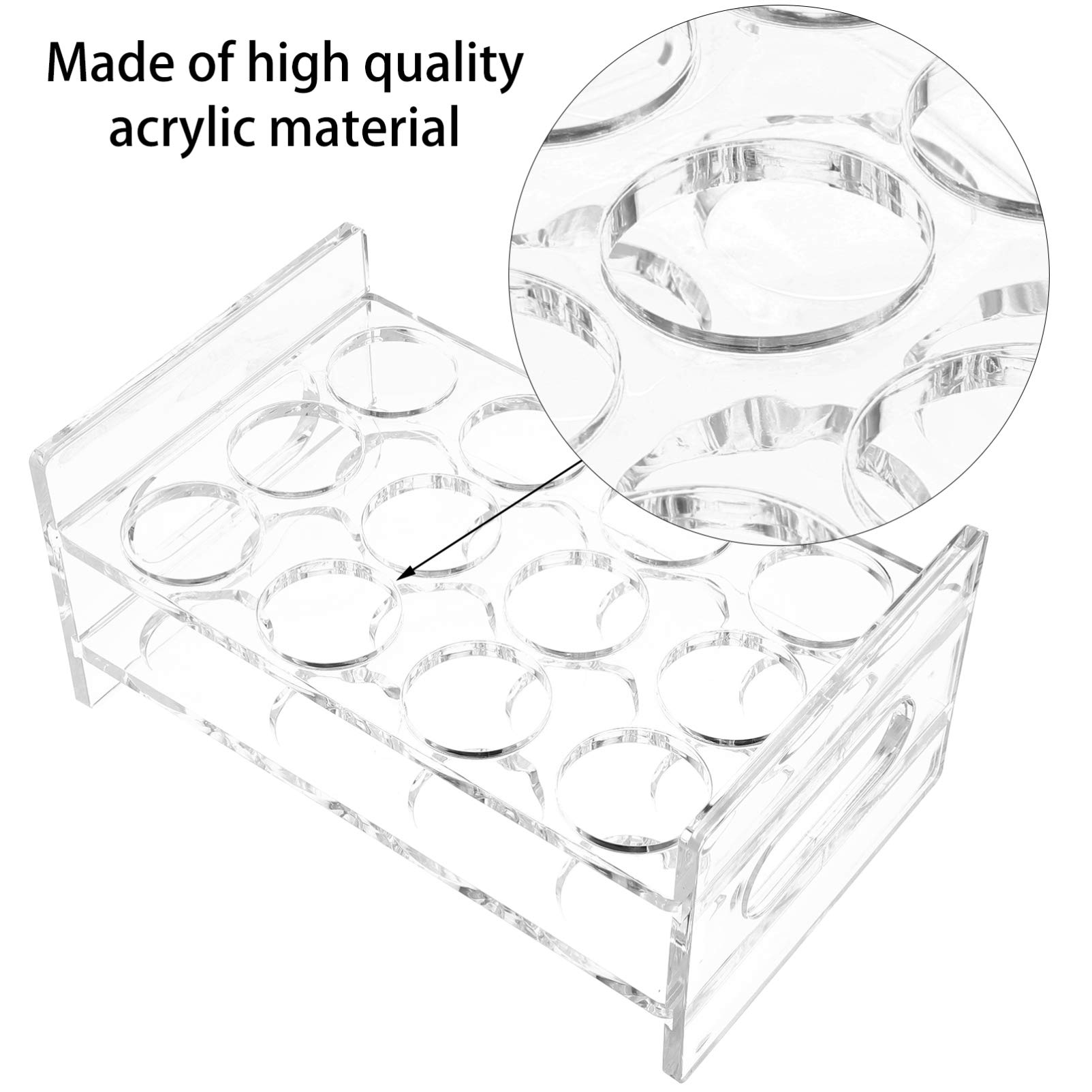 Beaupretty Shot Glasses Storage Organizer Acrylic Shot Glass Holder, Acrylic Shot Glass Stand/Rack/Display/Serving Tray for Bar,Pub,Party (3 Rows * 4 Hole Circle)