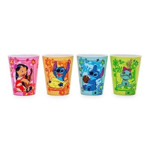 disney lilo & stitch tropical 2-ounce plastic mini cups | set of 4