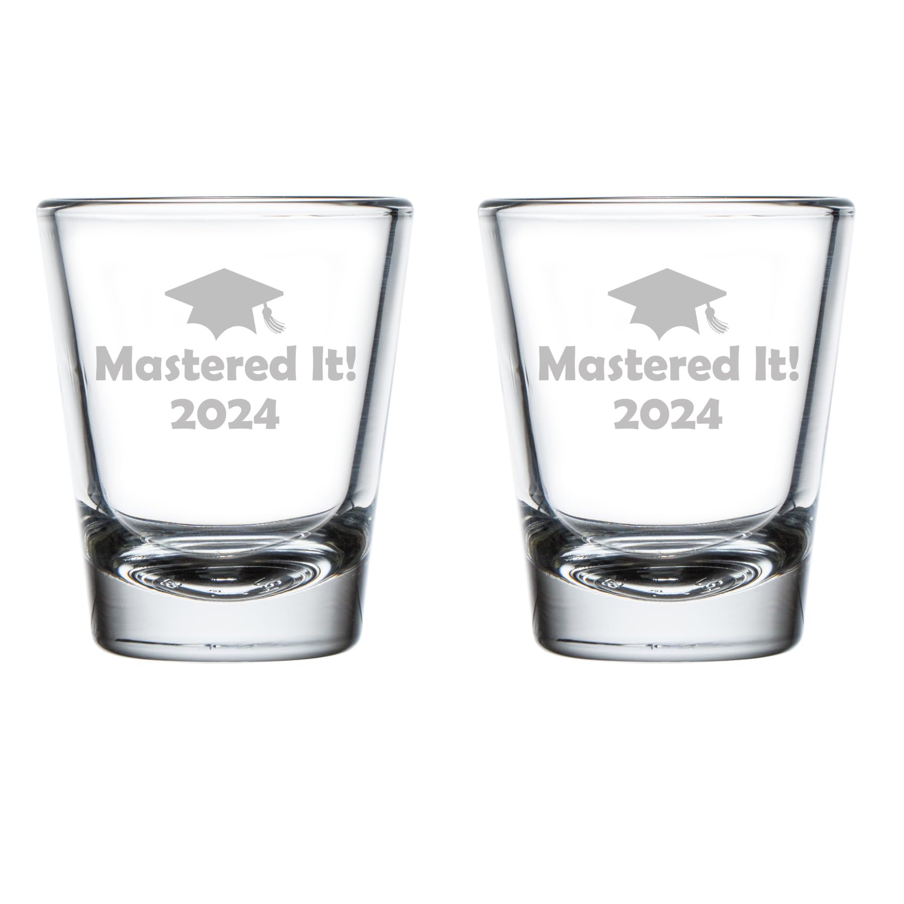 Set of 2 Shot Glasses 1.75oz Shot Glass Mastered it 2024 Graduation Masters Degree