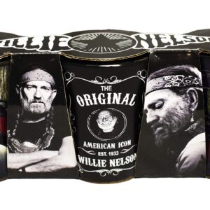 Willie Nelson Shot Glasses - Set of 3 - Black & White and Always