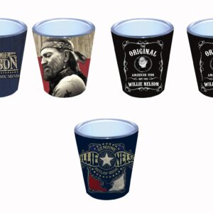 Willie Nelson Shot Glasses - Set of 3 - Black & White and Always