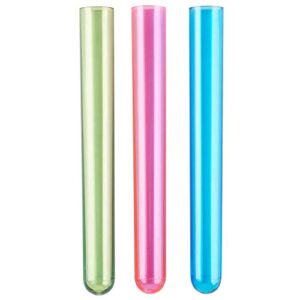 bws 5 5/8" assorted neon colors blue green pink plastic test tube party shot glass shooter drink dessert appetizer catering disposable cups, case of 1000