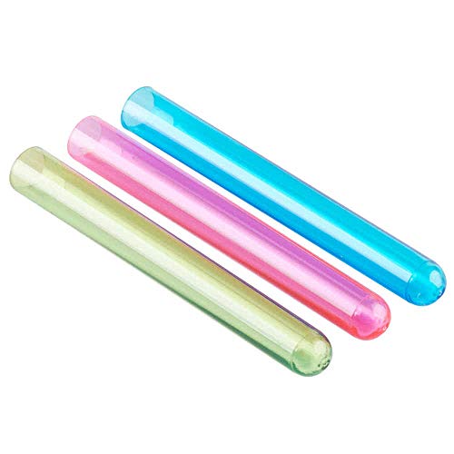 BWS 5 5/8" Assorted Neon Colors Blue Green Pink Plastic Test Tube Party Shot Glass Shooter Drink Dessert Appetizer Catering Disposable Cups, Case of 1000