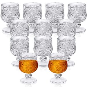 1.75 oz shot glasses set fancy cute shot glasses cordial crystal shot glassware clear embossed glass snifters drinkware for wine sherry vodka cocktail beverage wedding party bar supplies (24 pieces)
