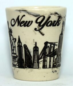 new york white marble ceramic shot glass