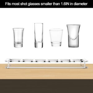 Beautyflier Pack of 2 Acrylic Shot Glass Holder, Shot Glass Serving Tray for Bar, Restaurant, Party, Family Gathering (Shot Glasses Not Included)