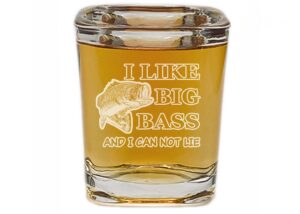 rogue river tactical square i like big bass fishing shot glass gift for fisherman dad grandpa or brother fish