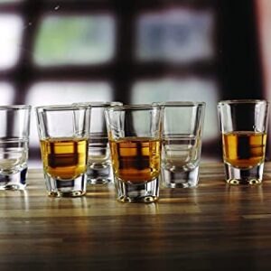 Fifth Avenue Crystal Shot Glasses | Set of 6 Shot Glasses for Liquor & Spirits, 3.8 Ounces, Clear | Bar Drinkware Gift Set for Men & Women, Wedding Favors, Groomsmen & 21st Birthday | (Lille Design)