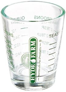 hydrofarm hgmmsg hyfhgmmsg mini measure shot glass, 12 per pack, 1 ea, clear printed