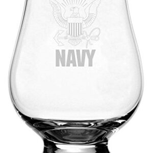 United States Navy Etched Crystal Whisky Glass Compatible with The Glencairn Glass Accessories