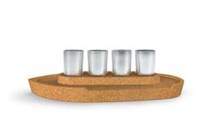 genuine fred party boat shot glass flight serving set, one size, silver