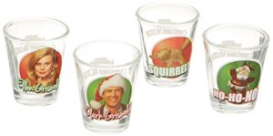 icup national lampoon's christmas vacation color photo shot glass (4 pack), clear