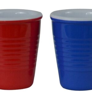 Fairly Odd Novelties Red & Blue Redneck Party Shot Glasses, 2oz Hard Plastic Melamine Cups, 4-Pack