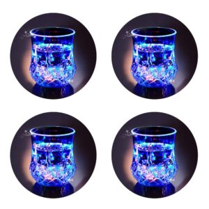 2win2buy led cups 4 pack flashing light up automatic water activated color changing wine whisky beer cola juice drinkware mugs shot glass for bar disco night club party halloween christmas, set of 4