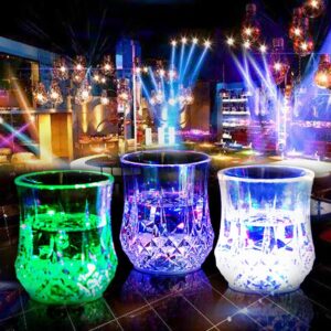 2win2buy LED Cups 4 PACK Flashing Light up Automatic Water Activated Color Changing Wine Whisky Beer Cola Juice Drinkware Mugs Shot Glass for Bar Disco Night Club Party Halloween Christmas, Set of 4