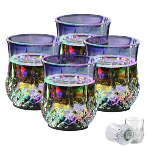 2win2buy LED Cups 4 PACK Flashing Light up Automatic Water Activated Color Changing Wine Whisky Beer Cola Juice Drinkware Mugs Shot Glass for Bar Disco Night Club Party Halloween Christmas, Set of 4