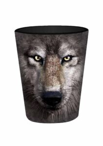 just funky wolf face 2oz shot glass