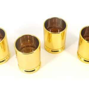 HUNTPAL 50 Caliber Shot Glass Set of 4 Shot Glasses, Plastic Golden Shiny Surface Drinking Cup Opaque Mug Wineglass Novelty Gift Mancave Decoration