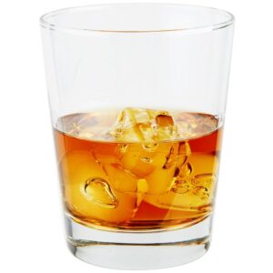 set of 6 libbey 816cd heavy base double rocks / old fashioned glass, 15 ounce, w/ signature party picks