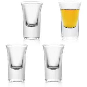 tsoncr shot glasses with heavy base, 1 oz tequila shot glasses set of 4, clear shot glasses bulk, small glass shot cups for vodka, whiskey, tequila, espresso, liquor (4 pack)