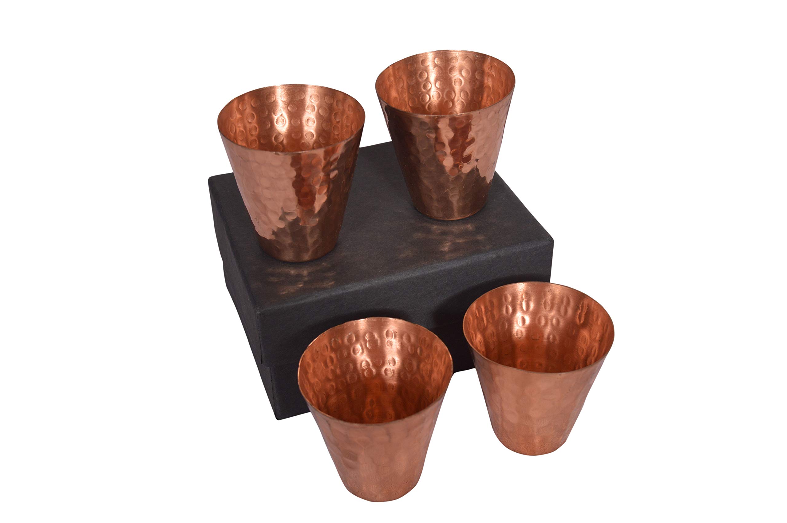 Generic Copper Essentials Mascow Mule Hammered Copper Shot Glasses(Set Of 4) 100% Pure Copper With Gift Boxes