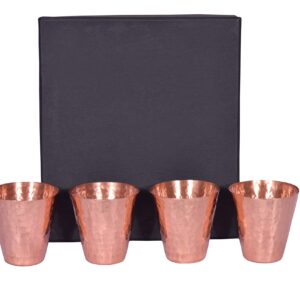 Generic Copper Essentials Mascow Mule Hammered Copper Shot Glasses(Set Of 4) 100% Pure Copper With Gift Boxes