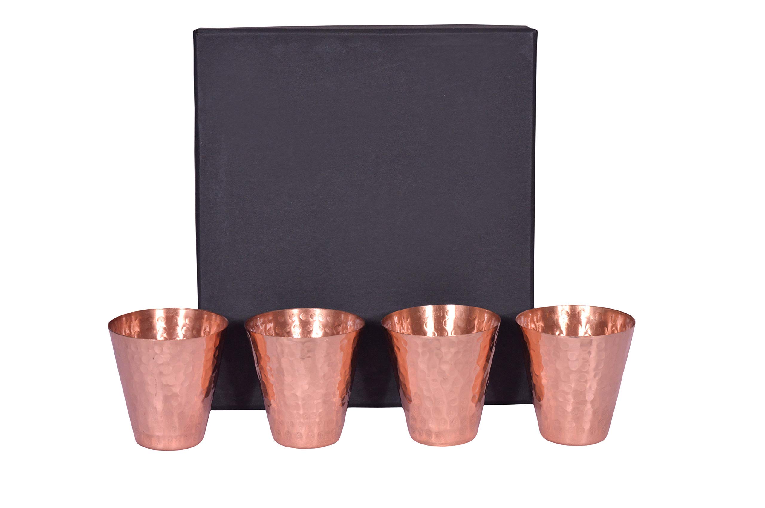 Generic Copper Essentials Mascow Mule Hammered Copper Shot Glasses(Set Of 4) 100% Pure Copper With Gift Boxes