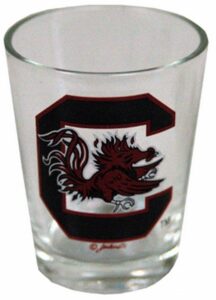 ncaa south carolina gamecocks shotglass clear logo