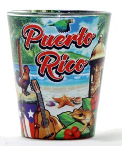 puerto rico scene in and out shot glass