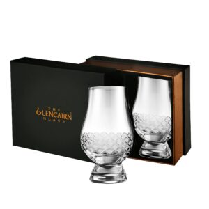 glencairn diamond cut whisky glass, set of 2 in presentation box